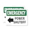 Signmission Power Shutoff (Left Arrow) With Symbol, 10 in W x Rectangle, Vinyl Decal OS-2PACK-EM-D-710-L-10408 - alternate 1